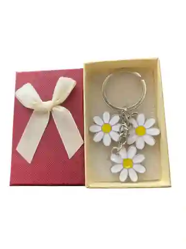 Llavero Diseño De Flores Blancas Para Hombre O Mujer Para Llaves