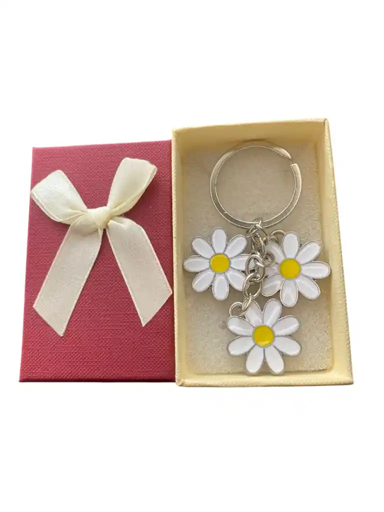 Llavero Diseño De Flores Blancas Para Hombre O Mujer Para Llaves