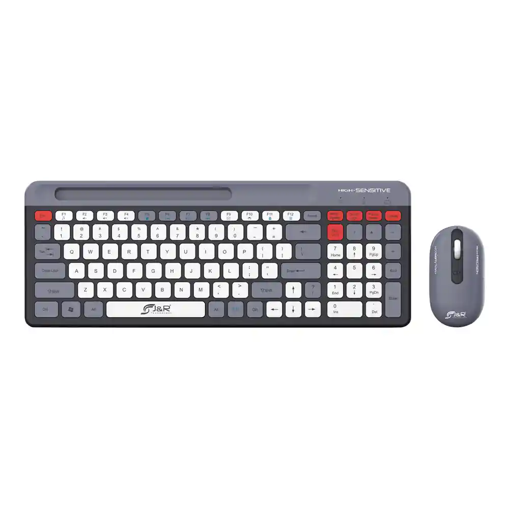 Combo De Teclado Y Mouse Inalámbrico - Teclas Suaves Con Holder Para Cel - Ctmijr-012