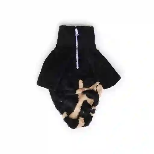 Saco M (te) Cuello Alto Cremallera Bisonte Camel Manchas Negras Con Corte Negro