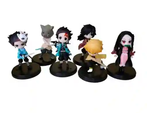 Colección Figuras Demon Slayer Anime X6