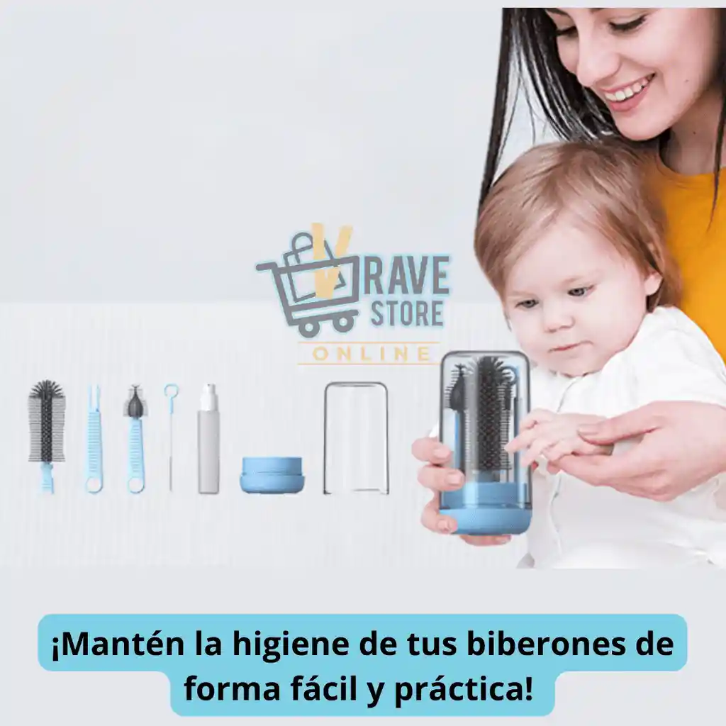 Kit De Viaje Con Dispensador Extensible Y Cepillo De Limpiez