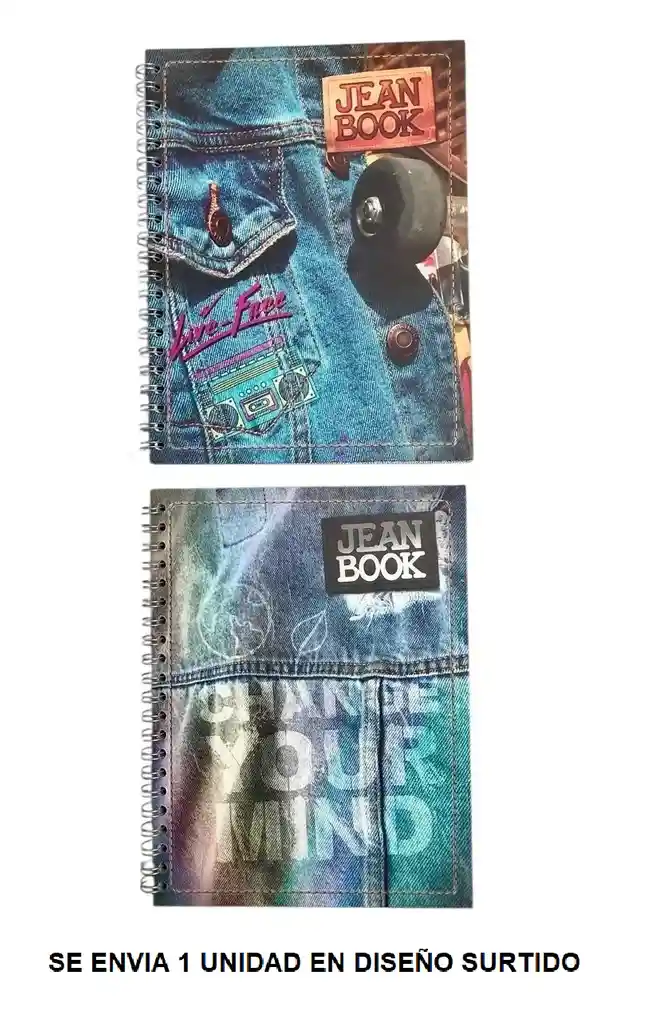 Cuaderno Cuadriculado Para Mujer Jean Book 80 Hojas Pasta Dura Norma
