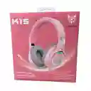 Audifonos Diadema Gamer Onikuma K15 Rosados Con Luz Rgb Led