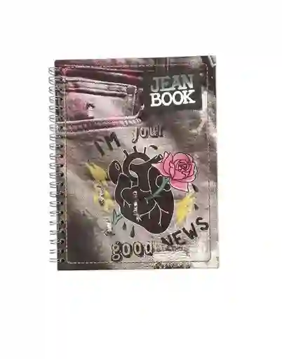 Cuaderno Cuadriculado Para Mujer Jean Book 80 Hojas Pasta Dura Norma