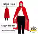 Capa Roja Terciopelo Largo 140 Cm Halloween