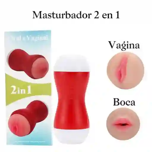 Masturbador Masculino Vagina Y Boca 2 En 1 En Tarro
