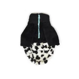 Saco M Cuello Alto Cremallera Bisonte Blanco Manchas Negras Con Corte Negro