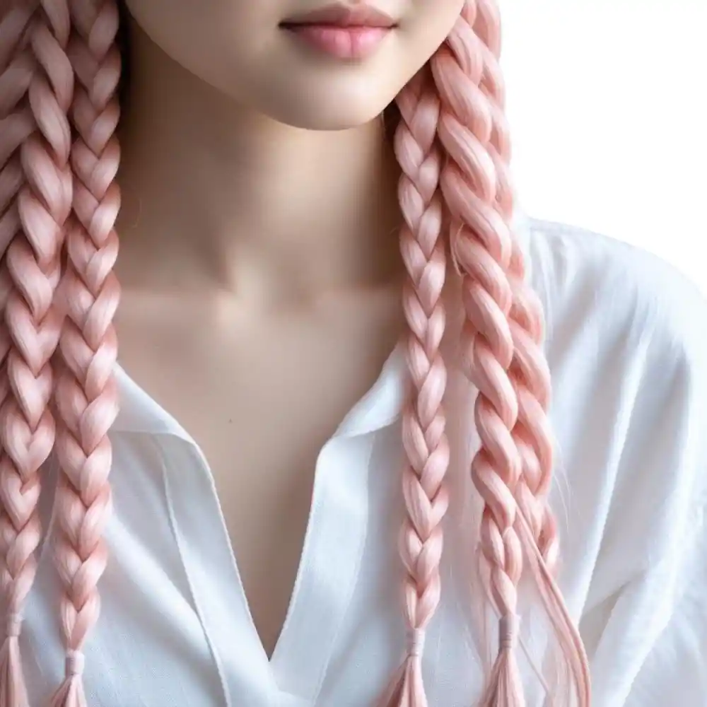 Kanekalon Trenzas Color Rosado Claro
