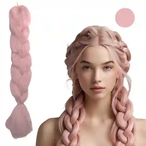 Kanekalon Trenzas Color Rosado Claro