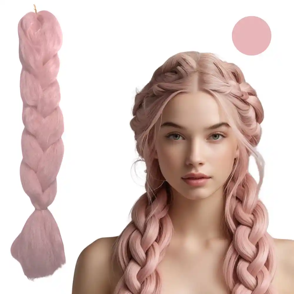 Kanekalon Trenzas Color Rosado Claro