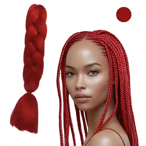 Kanekalon Trenzas Color Rojo