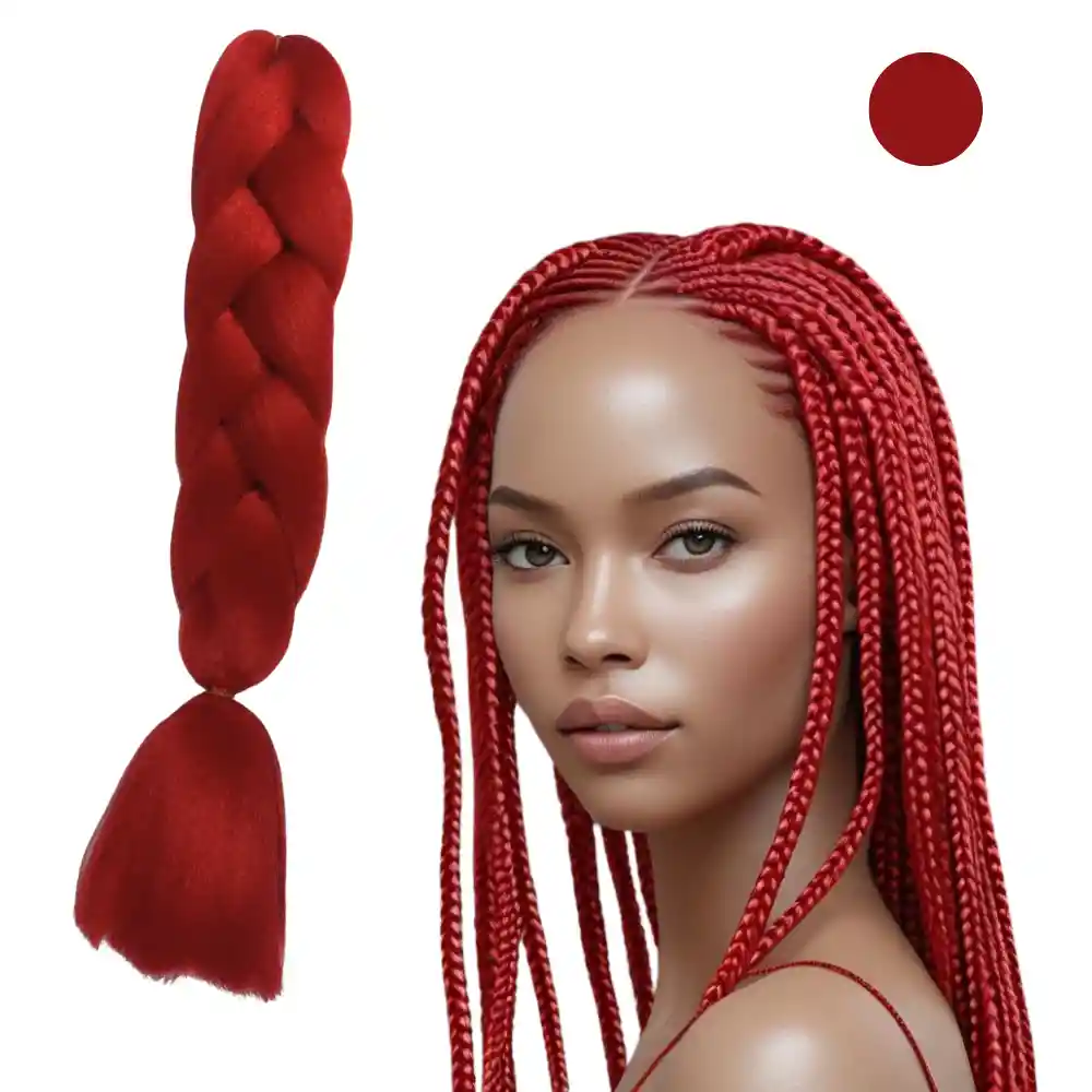 Kanekalon Trenzas Color Rojo