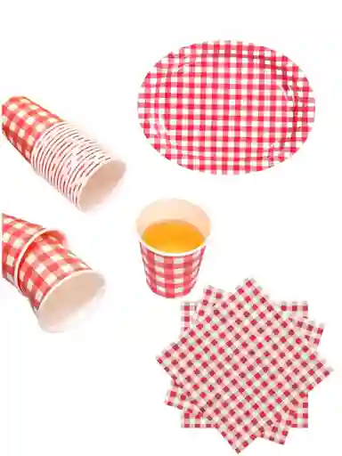 10 Platos Torta10 Vasos Desechables Fiesta Picnic
