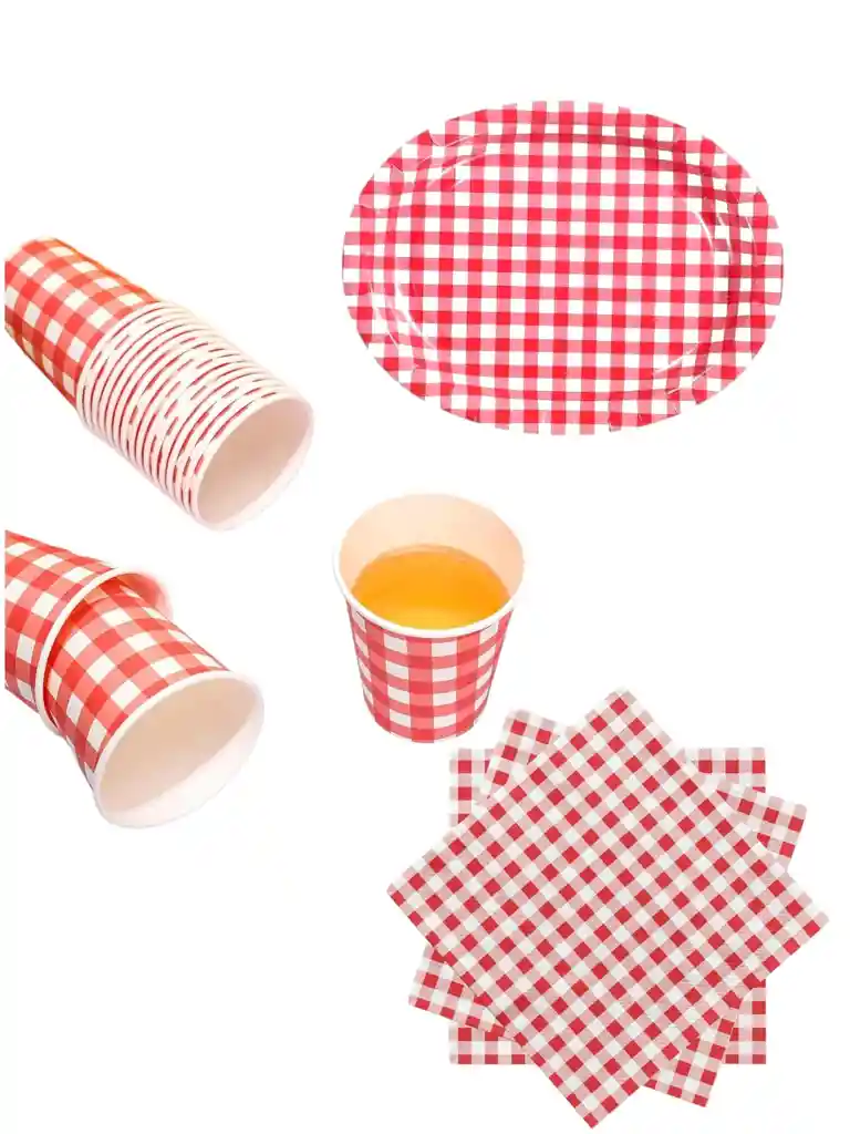 10 Platos Torta10 Vasos Desechables Fiesta Picnic