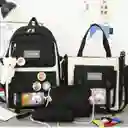 Maleta Mochila Morral Bolso Estuche Escolar Viajero 5 Piezas Morado