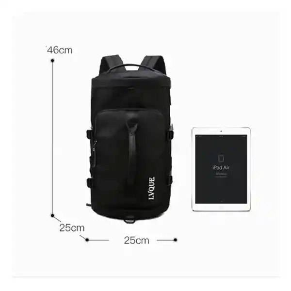 Morral Maleta Maletin Bolso Viaje Deportivo Grande Vertical Negro