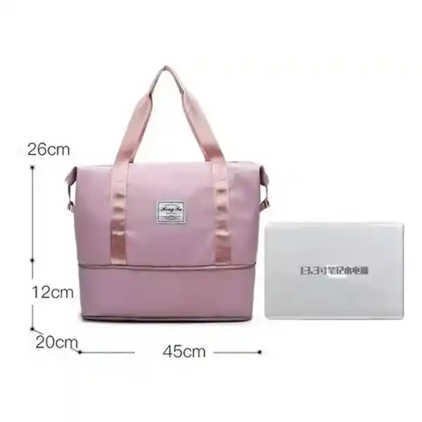 Bolso De Viaje Plegable Expandible Repelente Al Agua Seca Rosada