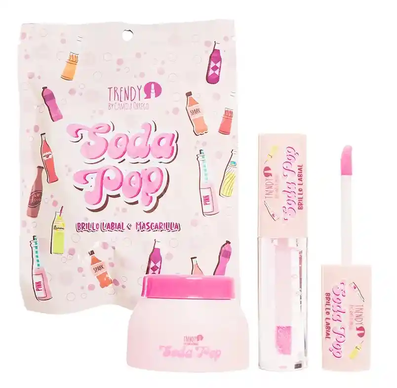 Kit De Labios Soda Pop Brillo Y Mascarilla De Trendy