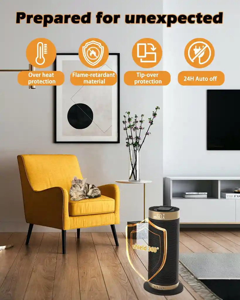Calefactor Electrico Ambiente Portatil Calentador Silencioso