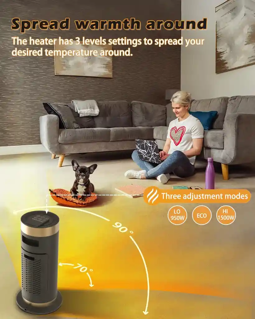 Calefactor Electrico Ambiente Portatil Calentador Silencioso
