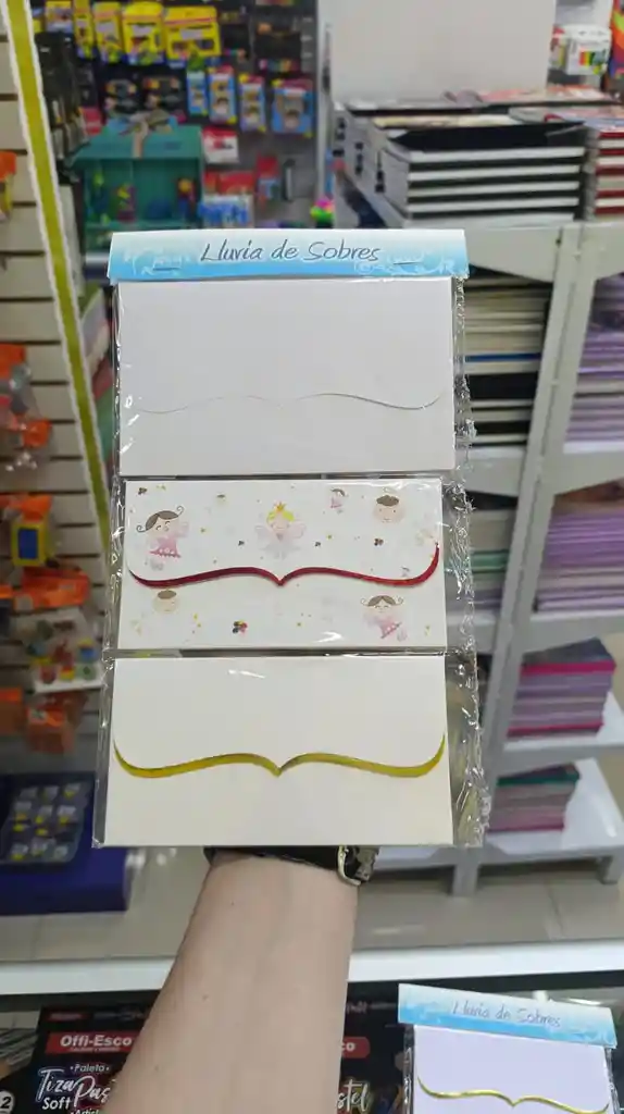 Sobres Lluvia Colores Blancos X12