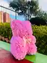 Oso Rosado Grande En Flores Eternas