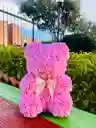 Oso Rosado Grande En Flores Eternas