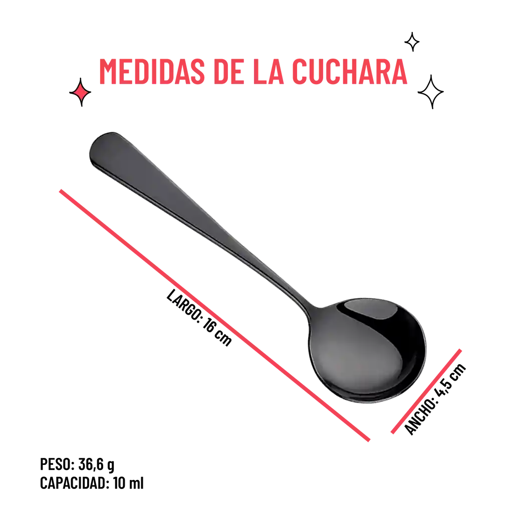 Cuchara De Catación Acero Inoxidable Negra