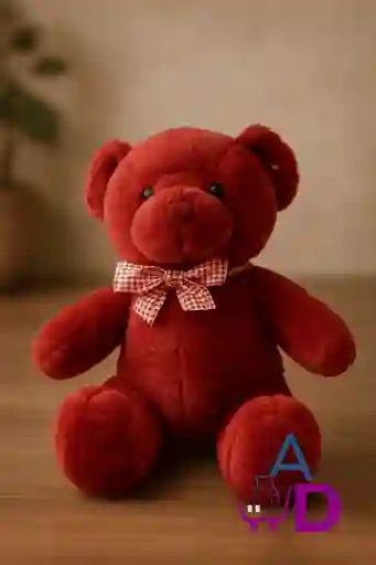 ❤️ Oso De Peluche Color Vino Con Moño Decorativo