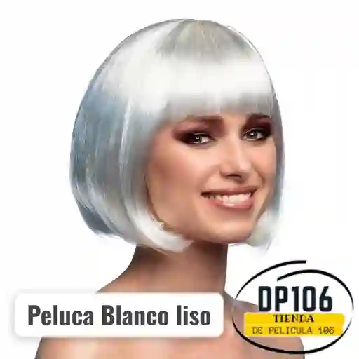 Peluca Blanca Liso Pelo Blanco Halloween