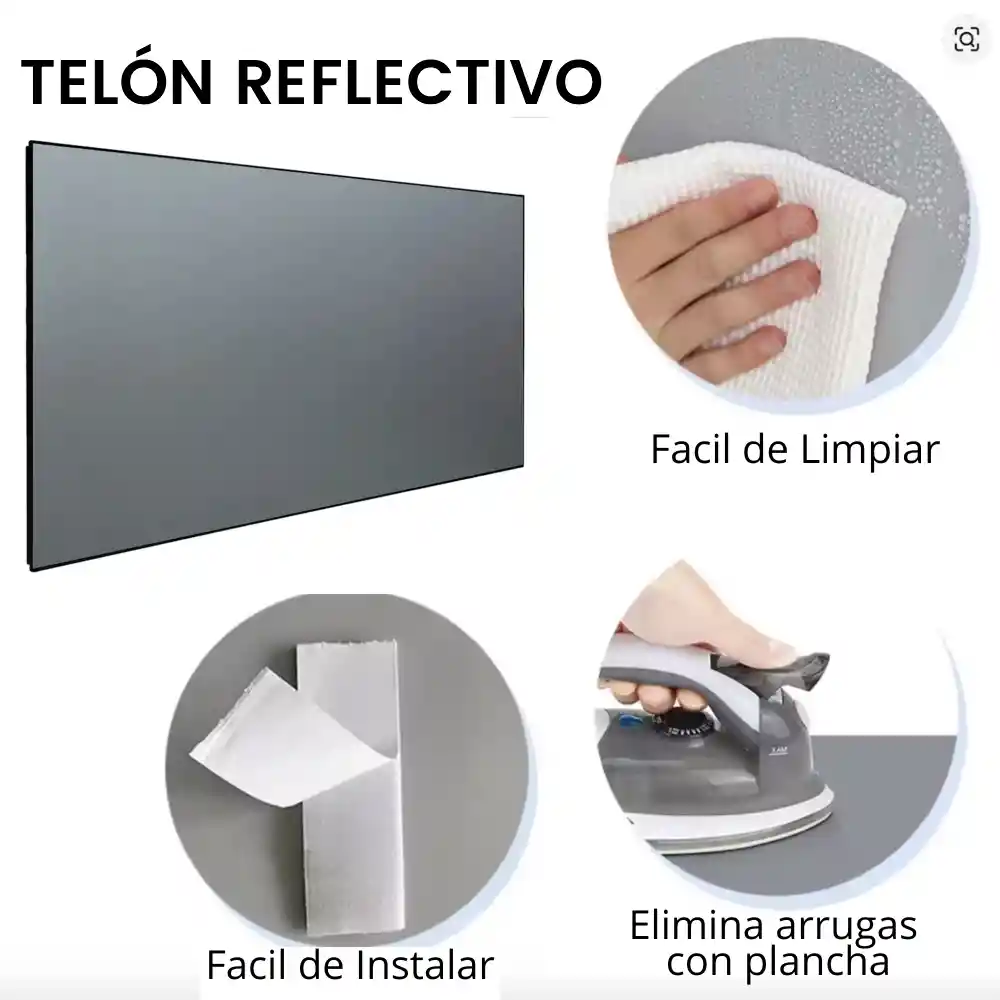 Proyector 4k Tasofac Wifi 800 Ansi 1080p Auto Focus + Telón