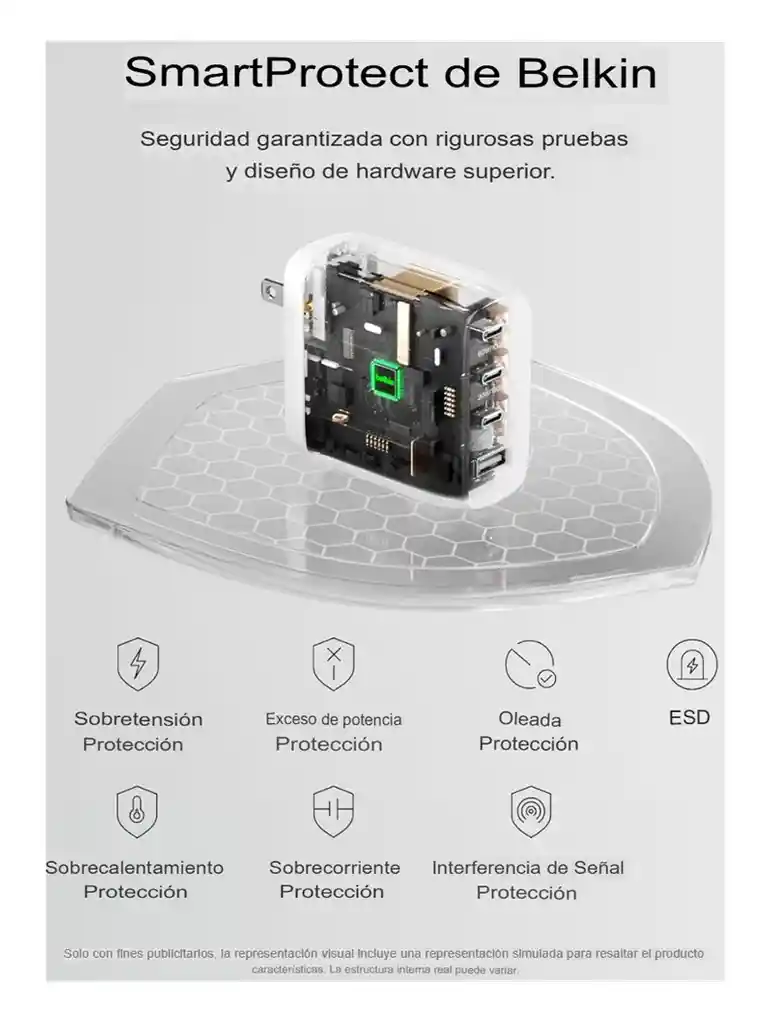 Belkin Bloque De Cargador Gan 112w Carga Rápida 4 Puertos