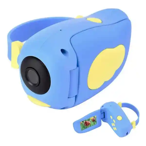 Cámara Para Niños Filmadora Pajarito Color Azul, Amarillo