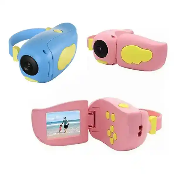 Cámara Para Niños Filmadora Pajarito Color Azul, Amarillo
