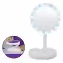 Espejo De Aumento Plegable De Doble Cara, Luz Led Portátil