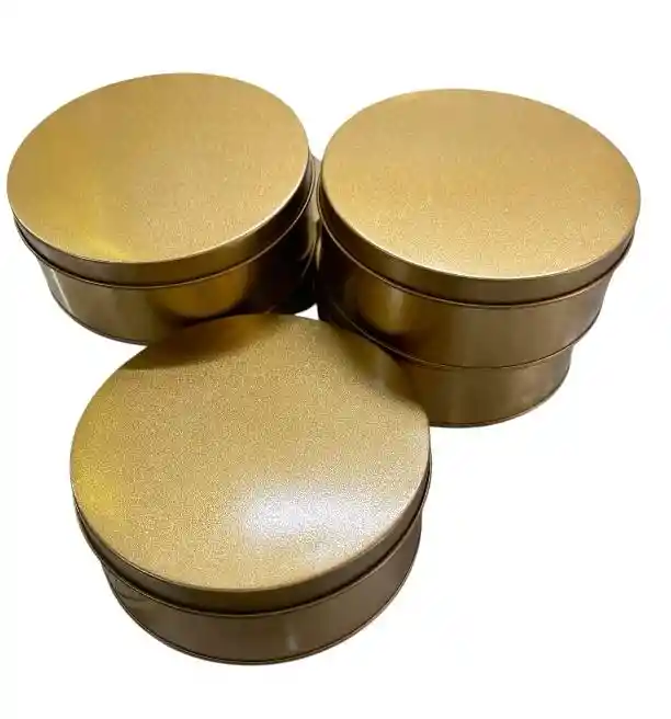 Tarros Hojalatas De 10x4 Cms Dorado, Tarros Metálicos