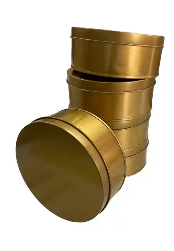 Tarros Hojalatas De 10x4 Cms Dorado, Tarros Metálicos