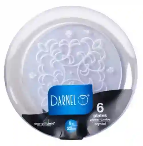 Platos Transparentes 23 Cms Cristal X 6 Unds, Platos Desechables
