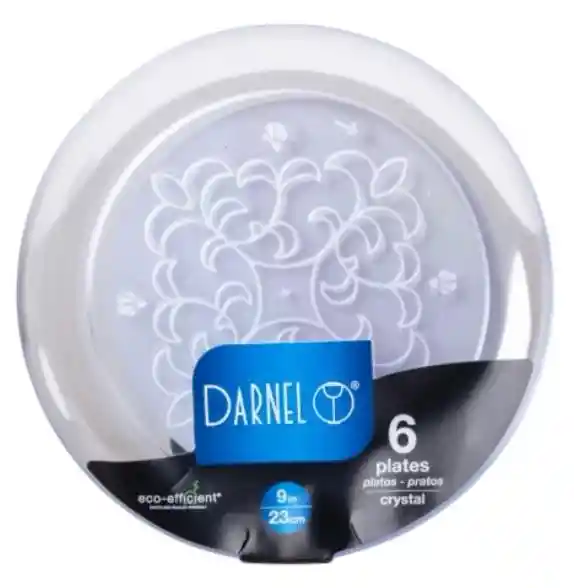 Platos Transparentes 23 Cms Cristal X 6 Unds, Platos Desechables