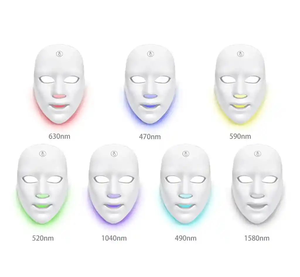Mascara Facial Led 7 Colores Recargable Portable