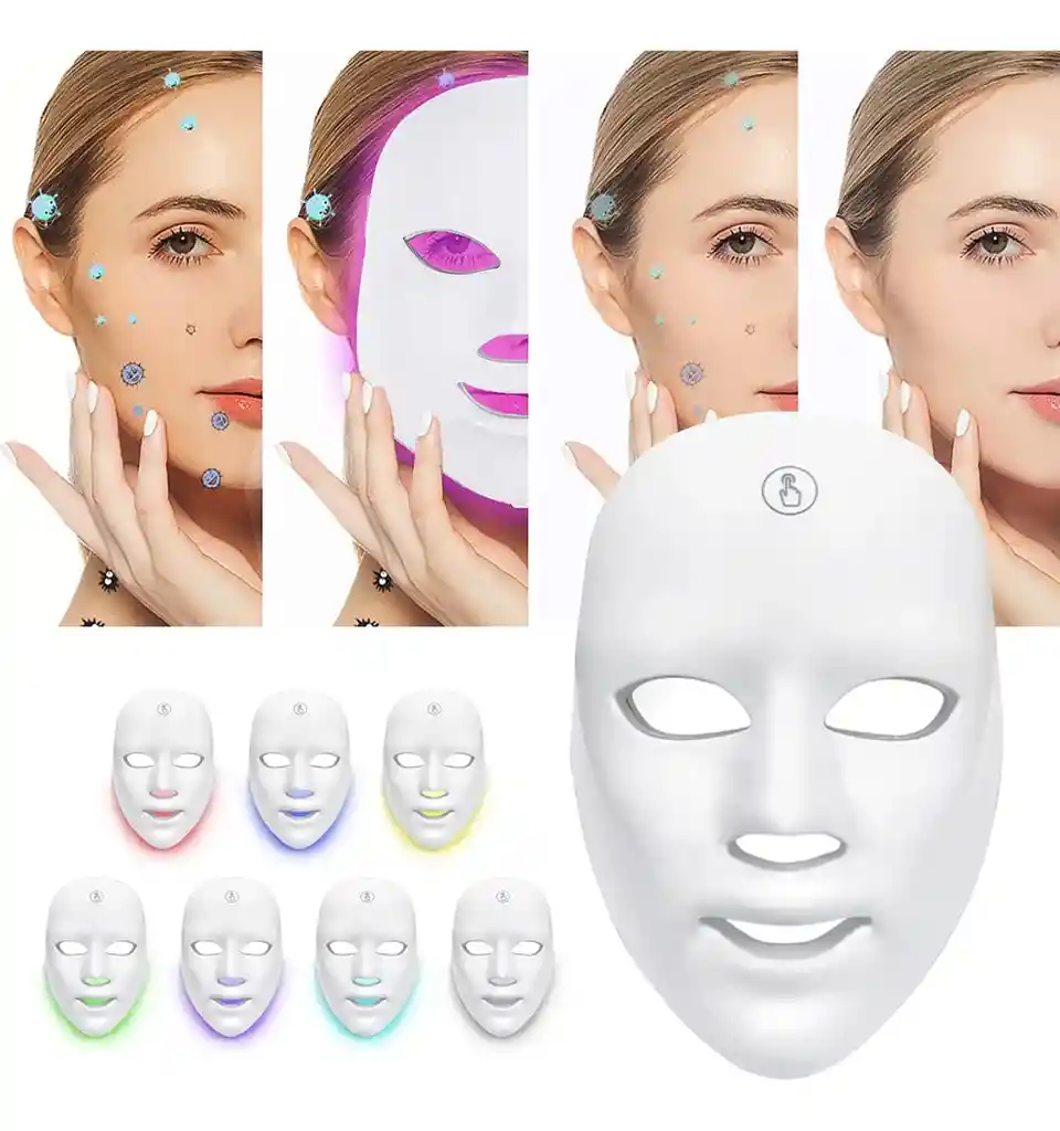 Mascara Facial Led 7 Colores Recargable Portable