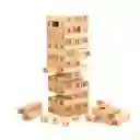 Juego Bloques De Madera Jenga Mini + 4 Dados / 48 Bloques