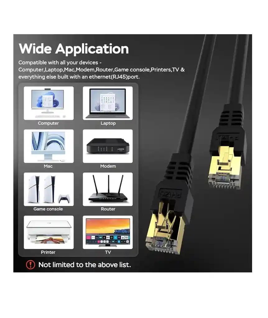 Cable De Internet Utp Ethernet Lan Rj45 Cat 7 Metalico 3 Mts