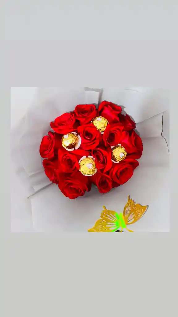 Ramo De Rosas Y Chocolates