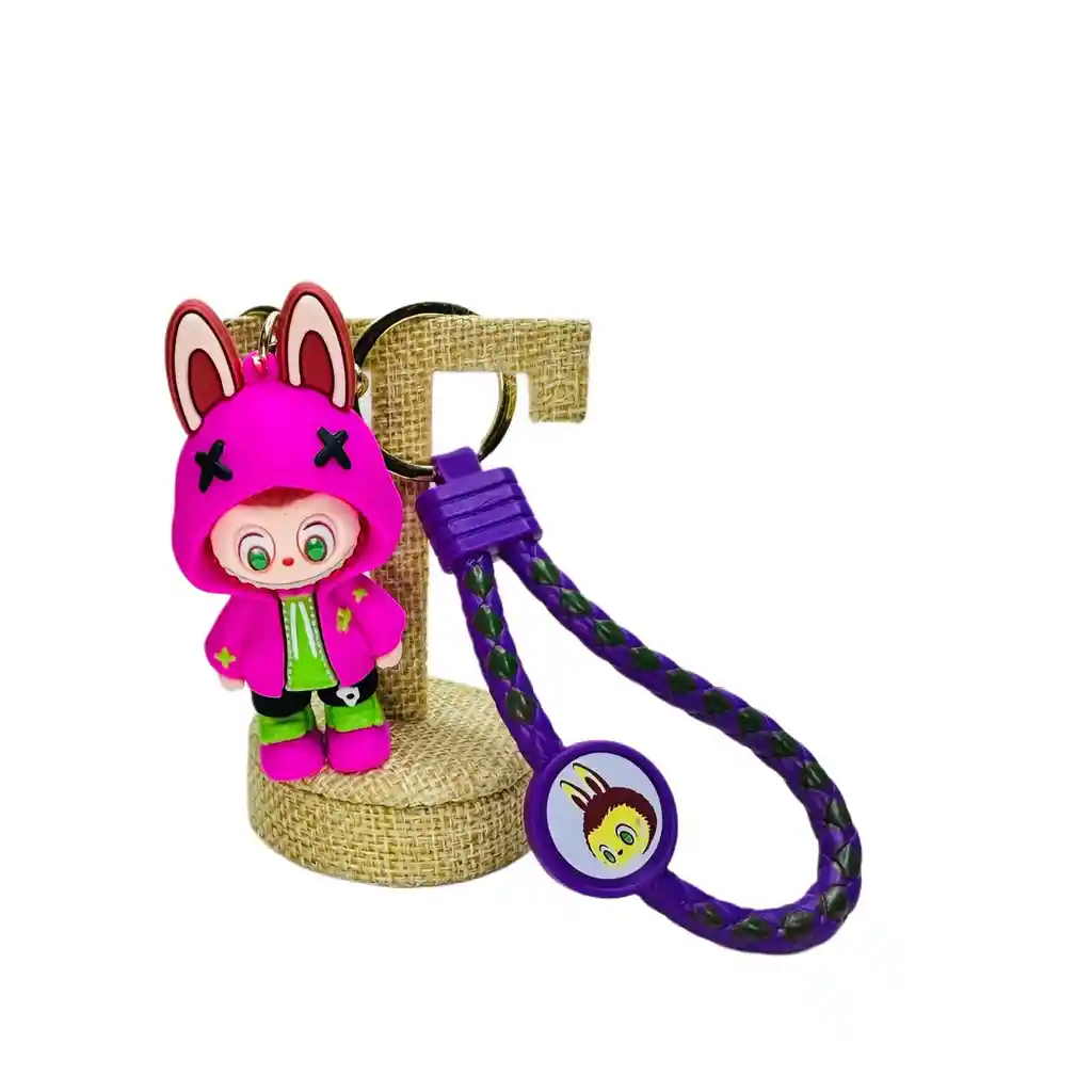Llavero Silicona Labubu Rosa