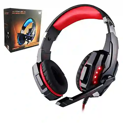 Diadema Gamer G9000 Negro Rojo