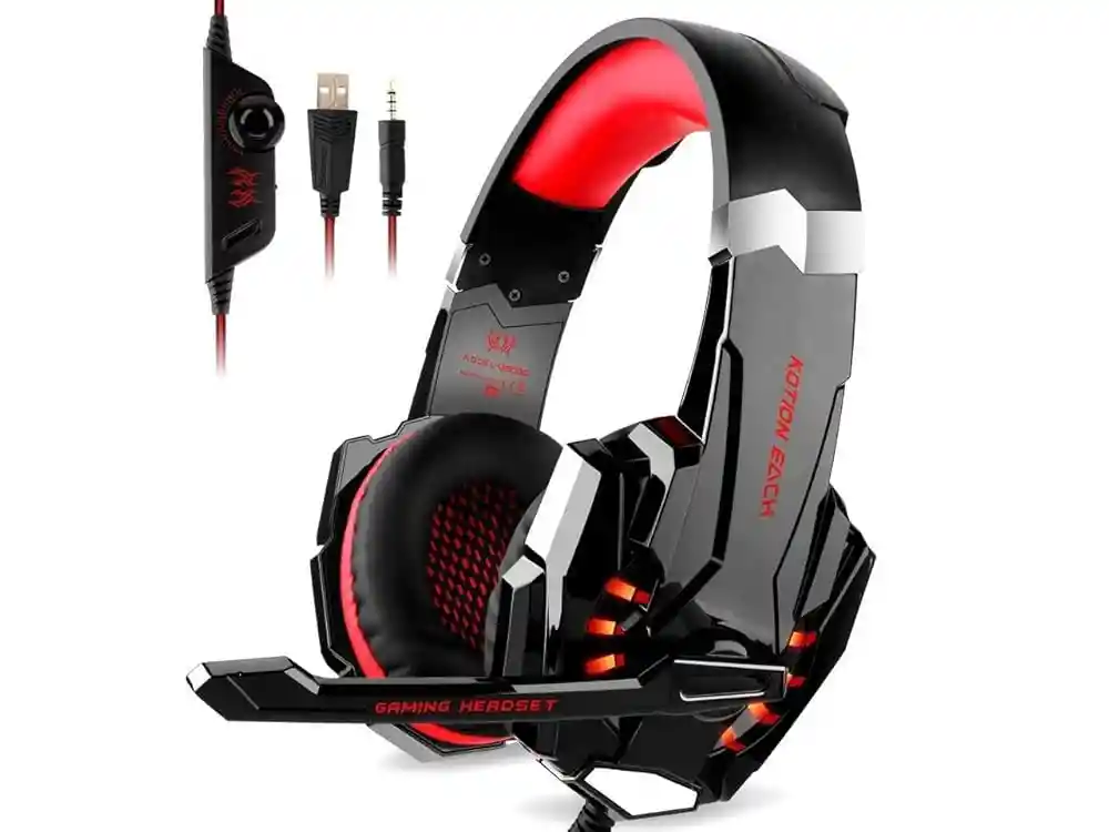 Diadema Gamer G9000 Negro Rojo