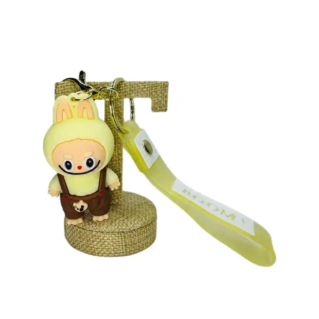 Llavero Silicona Labubu Amarillo