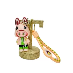 Llavero Silicona Labubu Chaqueta Rosado Claro